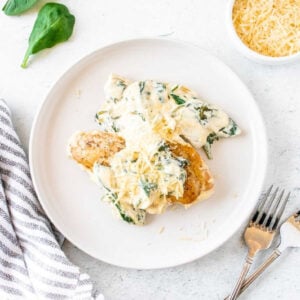 One skillet spinach artichoke chicken