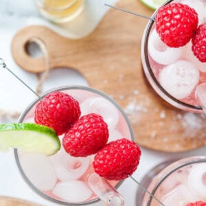 Sparkling raspberry and lime apple cider vinegar mocktail recipe