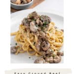 Creamy mushroom and ground beef stroganoff