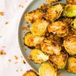Crispy parmesan crusted air fryer Brussels sprouts